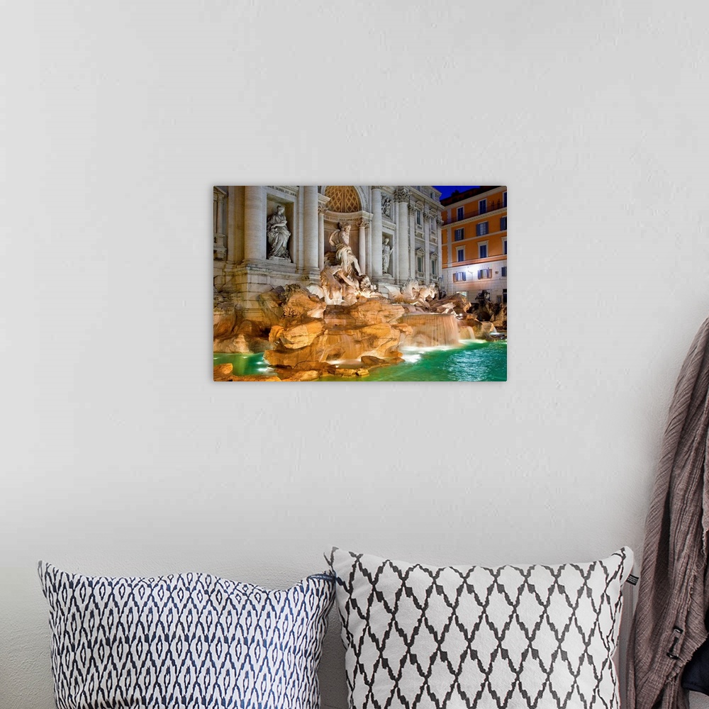 A bohemian room featuring Trevi Fountain