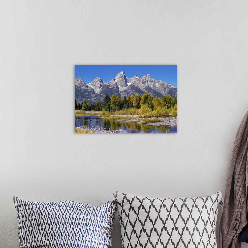 A bohemian room featuring View of Schwabacher, Grand Teton National Park.