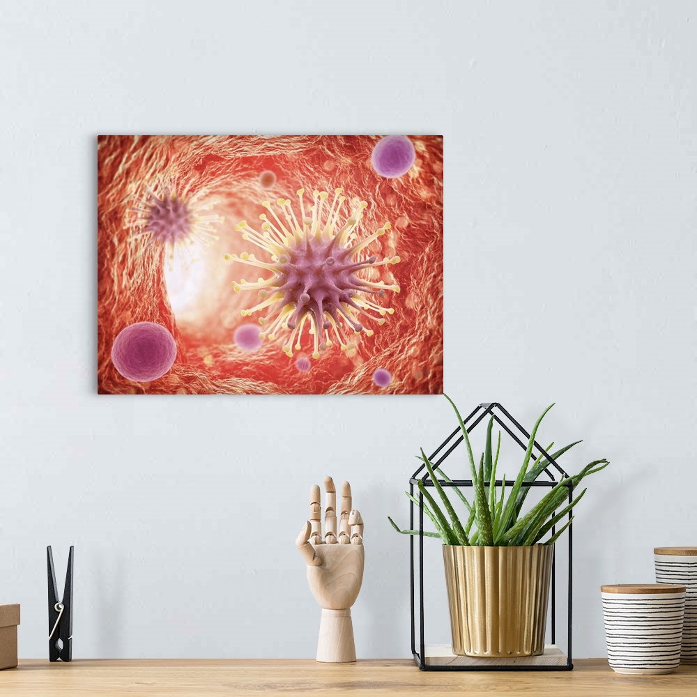 A bohemian room featuring Viral infection, computer artwork.