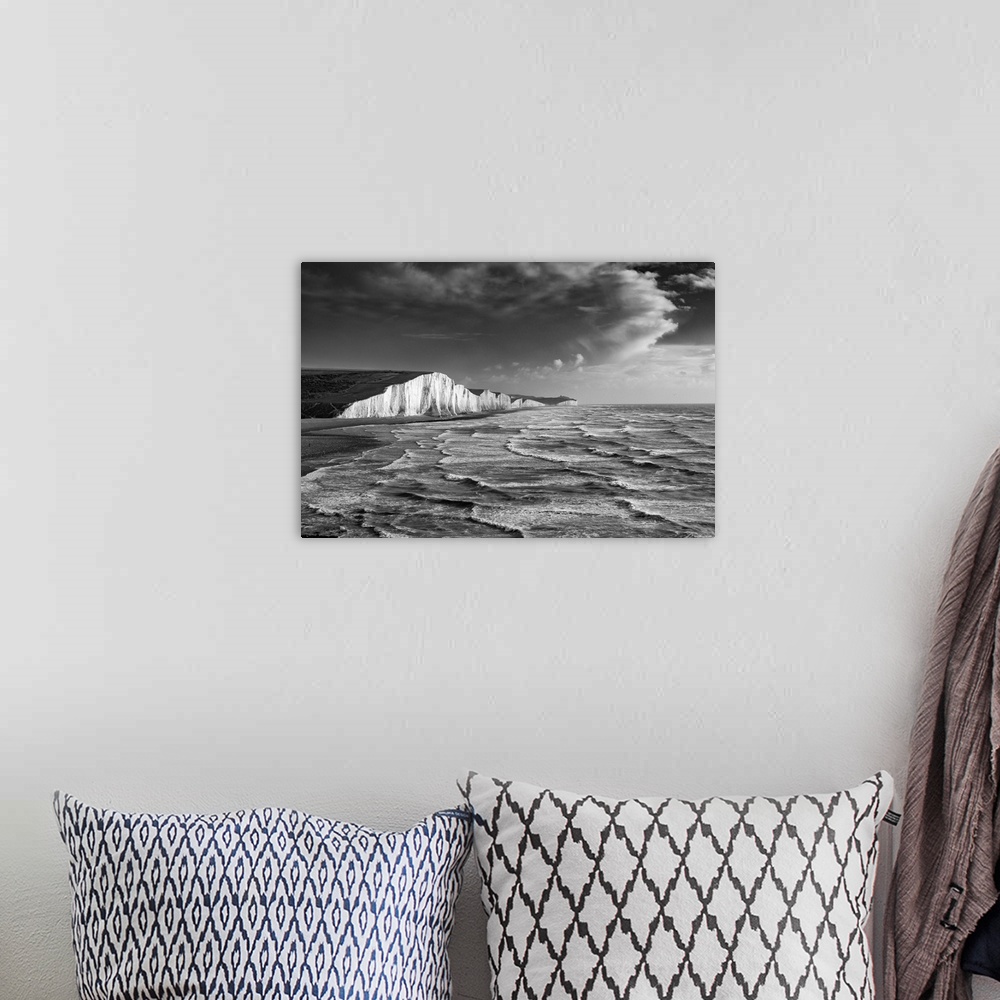 A bohemian room featuring A Stormy Sea, Seven Sisters, East Sussex, England