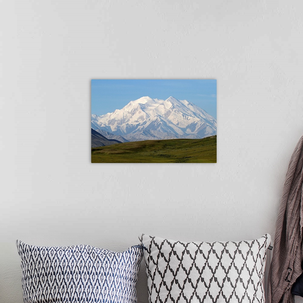 A bohemian room featuring Alaska, USA, Denali National Park. The 6,194m (20,320ft) peak of Mt McKinley (Denali) rising abov...