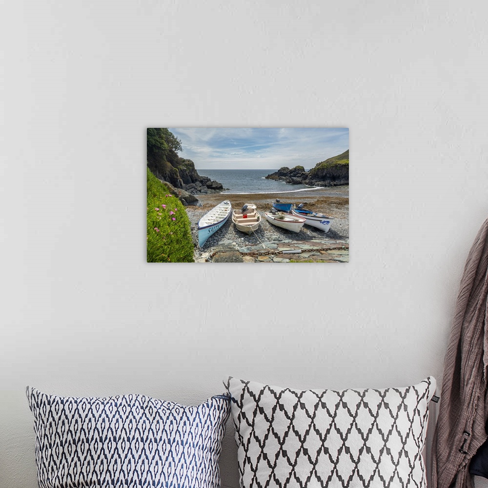 A bohemian room featuring Cadgwith Cove, Cornwall, England, UK