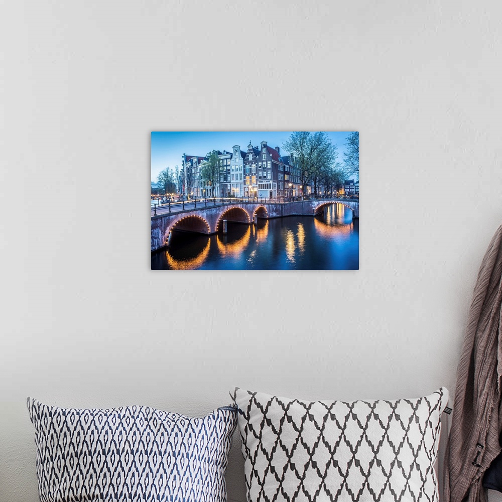 A bohemian room featuring Canal Crossroads At Keizersgracht, Amsterdam, Netherlands.