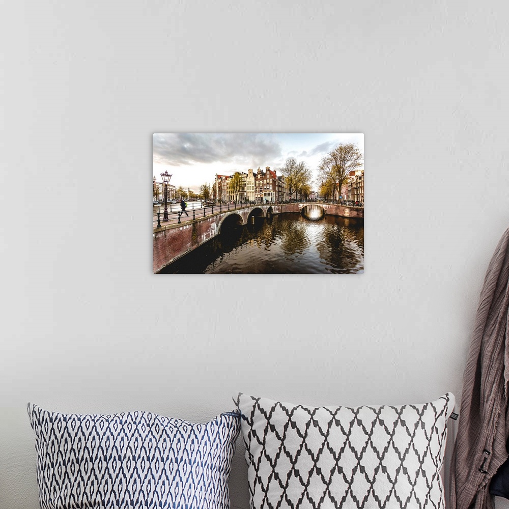 A bohemian room featuring Canal Crossroads At Keizersgracht, Amsterdam, Netherlands.