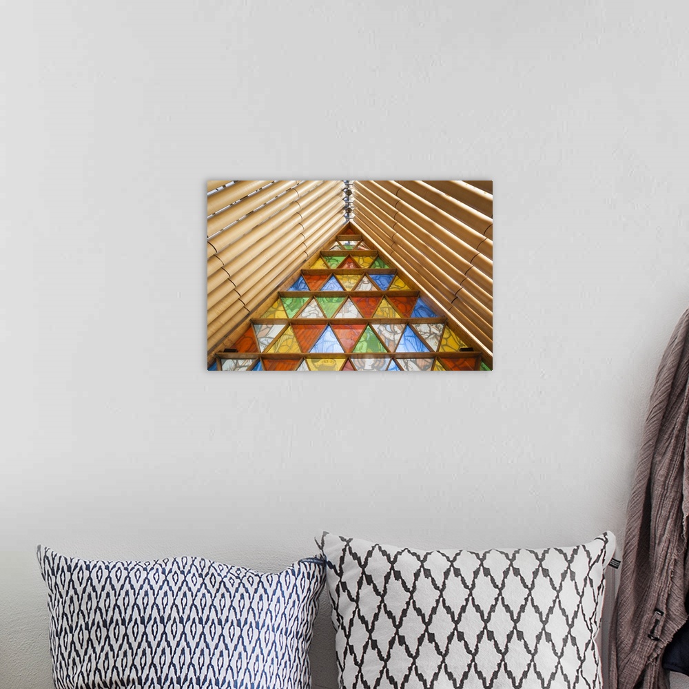 A bohemian room featuring New Zealand, South Island, Christchurch, Cardboard Cathedral, replacement cathedral built of card...