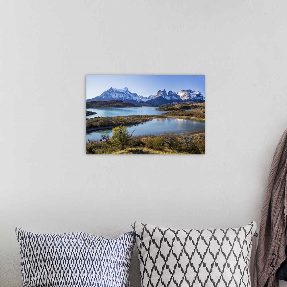 A bohemian room featuring Chile, Torres del Paine, Magallanes Province, Torres del Paine National Park and Paine massif.
