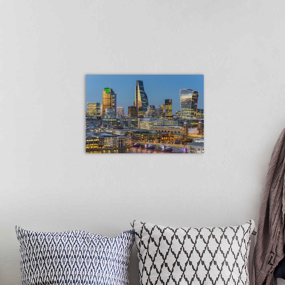A bohemian room featuring UK, England, London, City of London, Skyline, including the Cheesegrater and Walkie-Talkie.