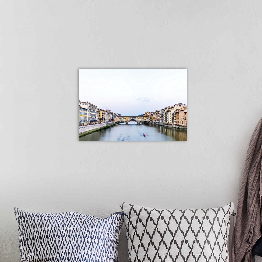 A bohemian room featuring Europe, Italy, Florence. The old bridge at twilight.
