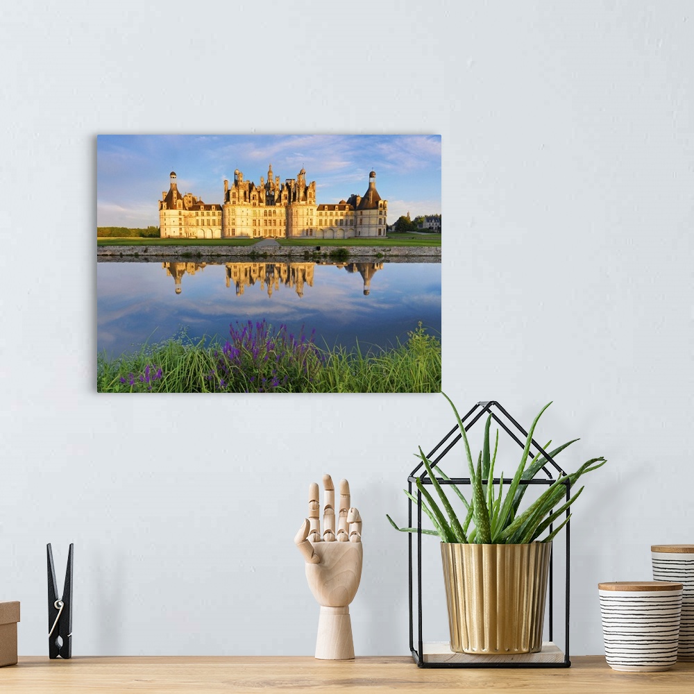 A bohemian room featuring France, Loire valley, Chateau de Chambord, detail of towers