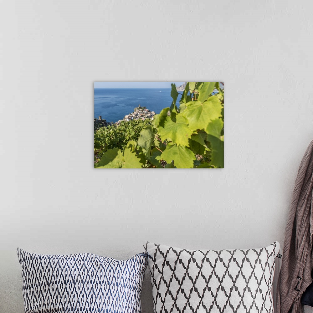 A bohemian room featuring Europe, Italy, Cinque Terre. View of Vernazza.