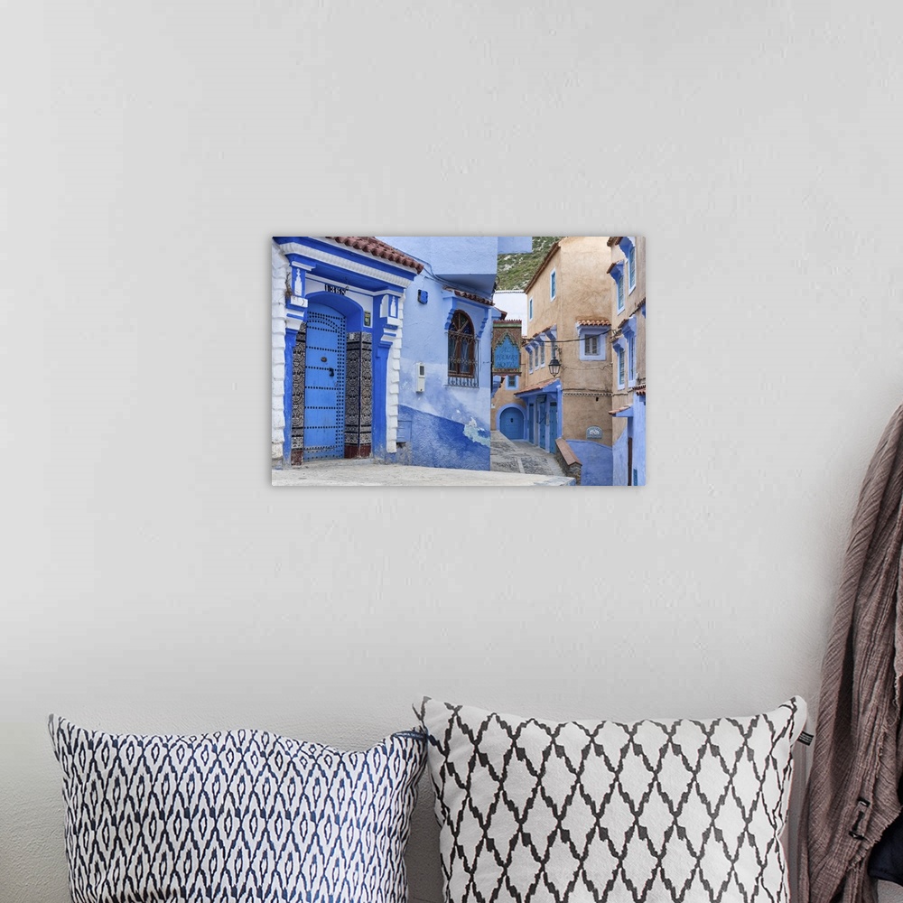 A bohemian room featuring Medina, old town, Chefchaouen, Chaouen, Morocco.
