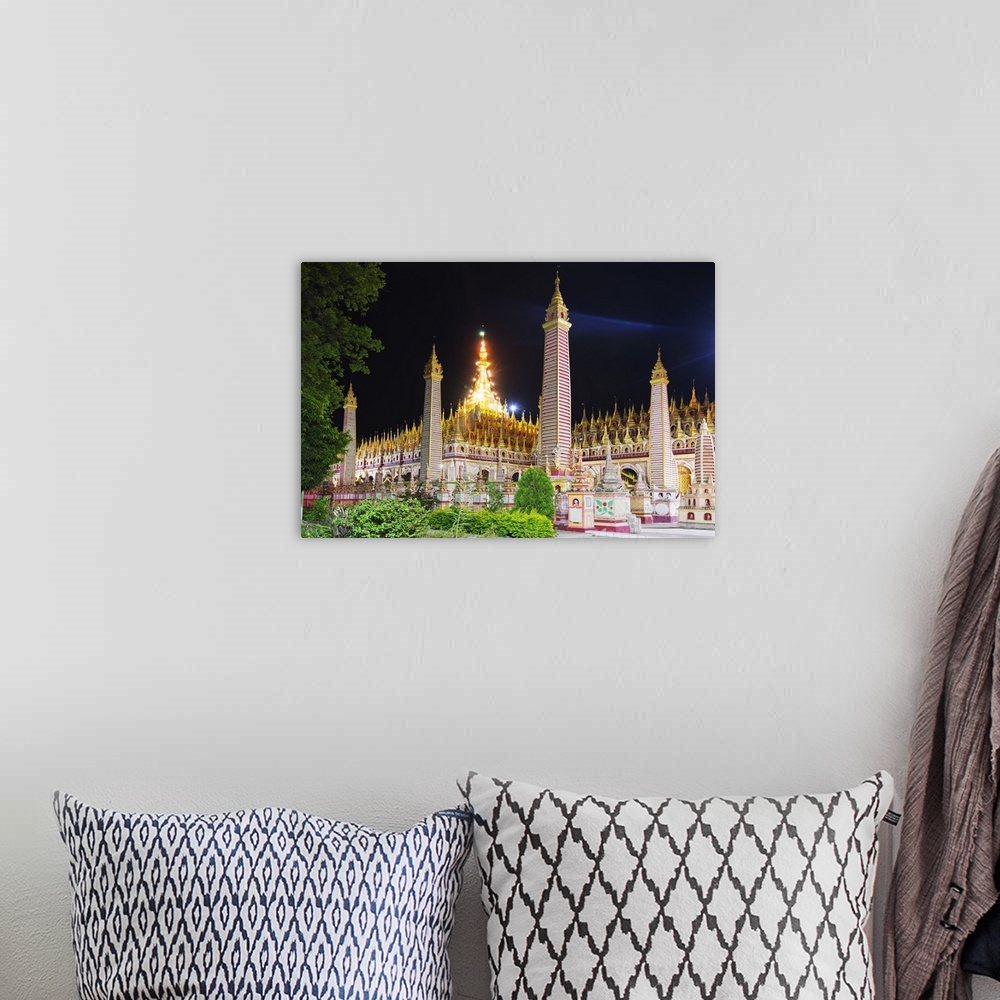 A bohemian room featuring South East Asia, Myanmar, Monywa, Thanboddhay Paya temple.