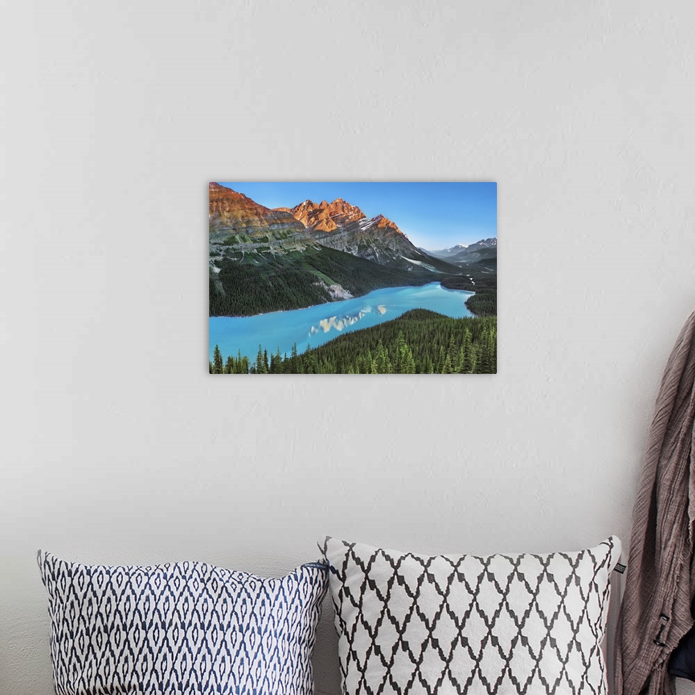 A bohemian room featuring Peyto Lake with Mount Patterson. Canada, Alberta, Banff National Park, Peyto Lake. Rocky Mountain...