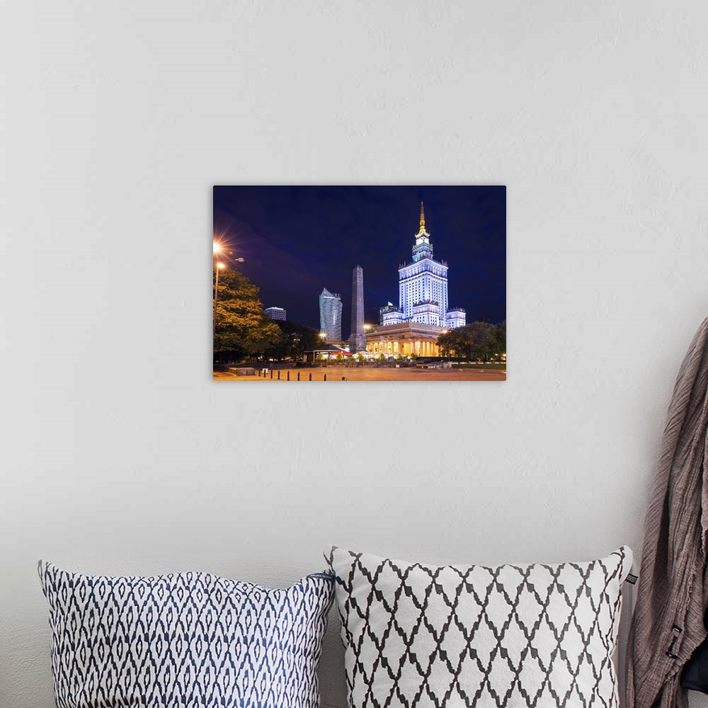 A bohemian room featuring Europe, Poland, Warsaw, Palace of Culture and Science.