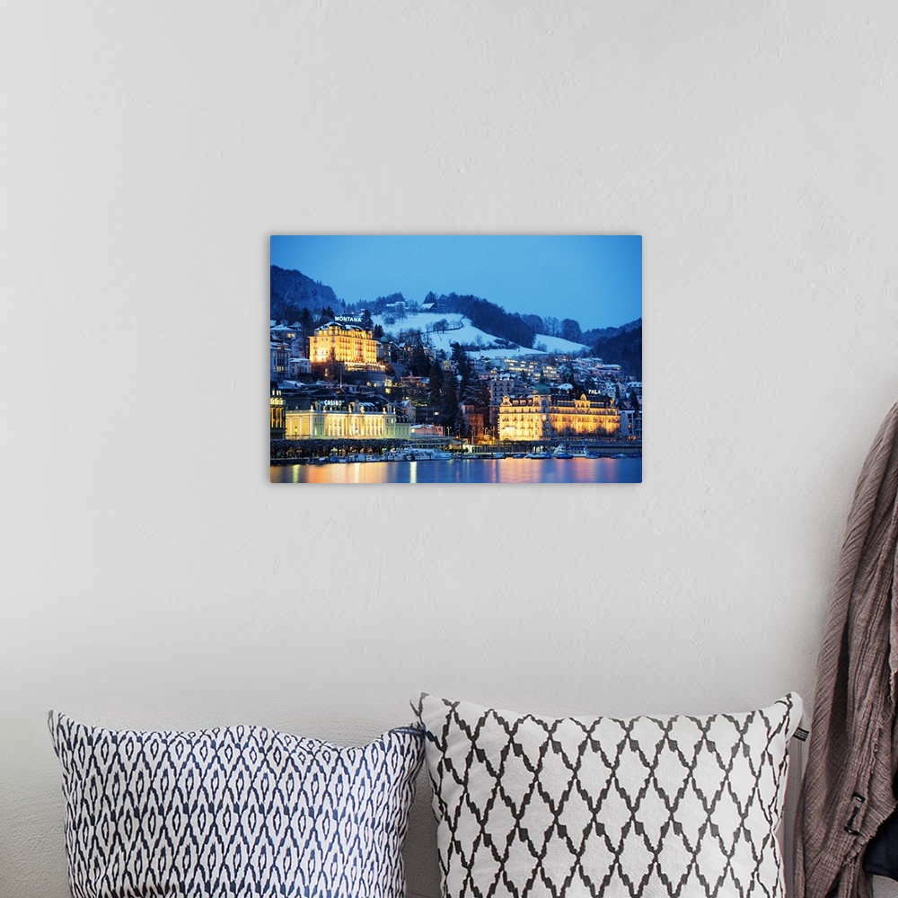 A bohemian room featuring Europe, Switzerland, Lucerne on lake Lucerne.