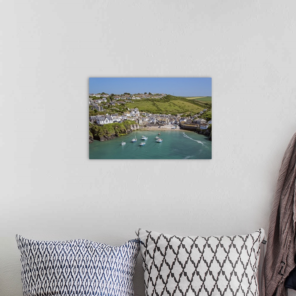A bohemian room featuring England,UK, Port Isaac, Cornwall. The harbour and picturesque village of Port Isaac situated on t...