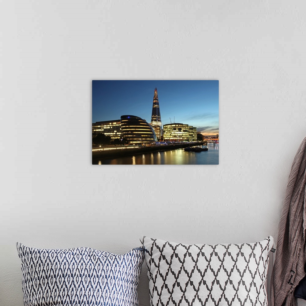 A bohemian room featuring The Shard is the tallest building in Western Europe and was completed in 2012. On the left is the...