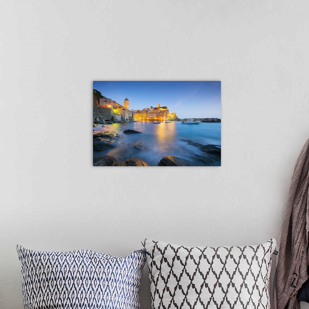 A bohemian room featuring Vernazza, Cinque Terre, Liguria, Italy.