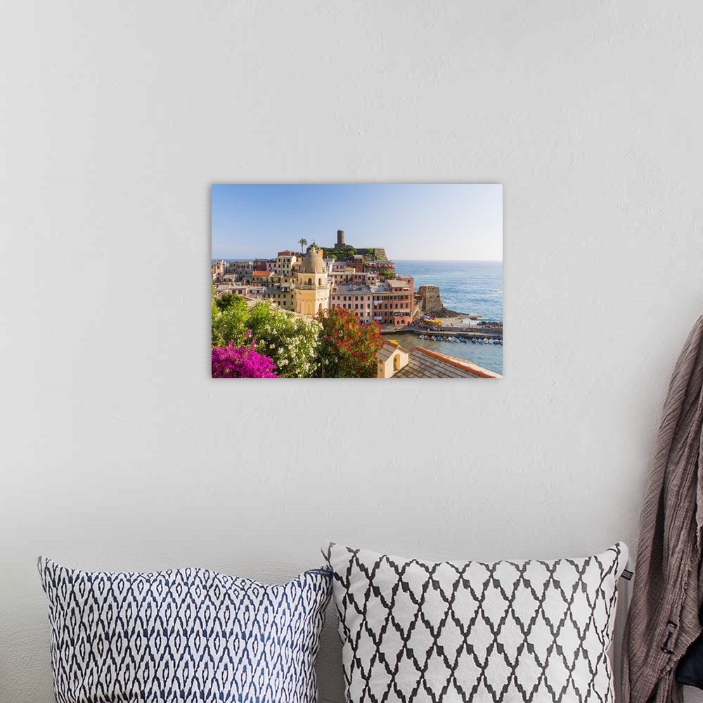 A bohemian room featuring Vernazza, Cinque Terre, Liguria, Italy.