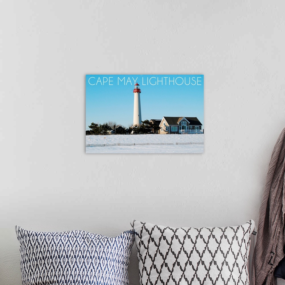 A bohemian room featuring Cape May, New Jersey, Lighthouse in Winter