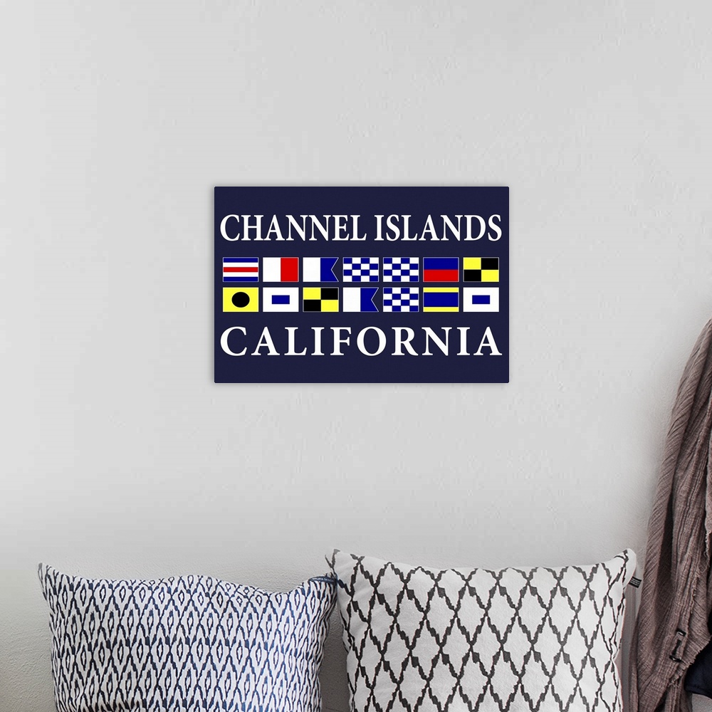 A bohemian room featuring Channel Islands, California - Nautical Flags Poster