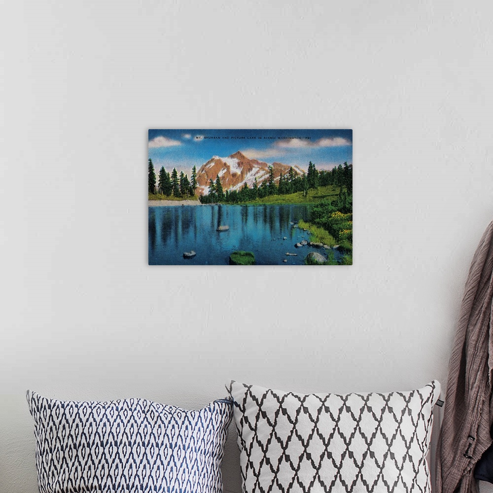 A bohemian room featuring Mt. Shuksan and Picture Lake, WA