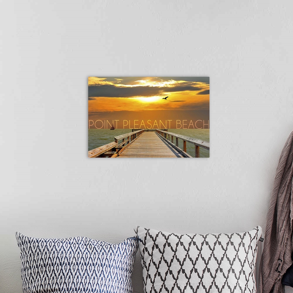 A bohemian room featuring Point Pleasant Beach, New Jersey, Pier at Sunset