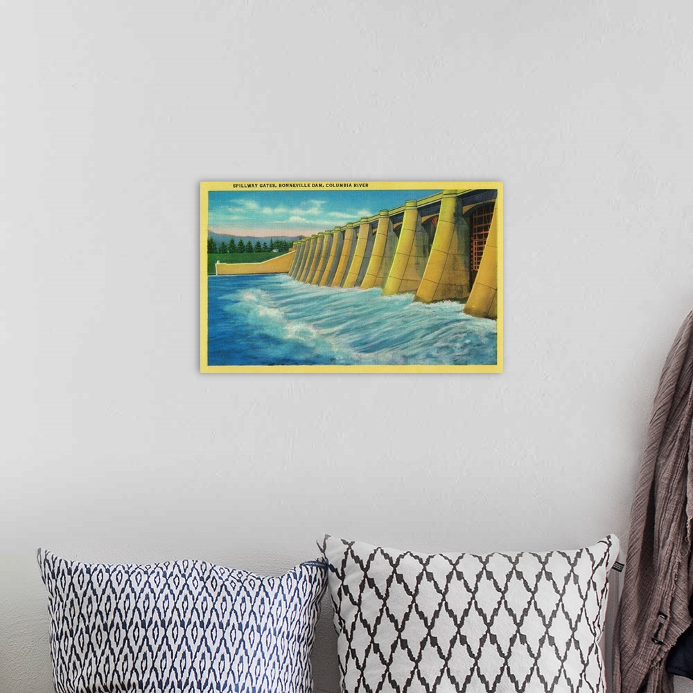 A bohemian room featuring Spillway Gates on Bonneville Dam, OR