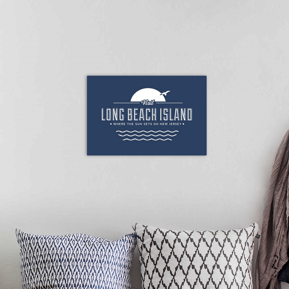 A bohemian room featuring Visit Long Beach Island, Where the sun sets on New Jersey