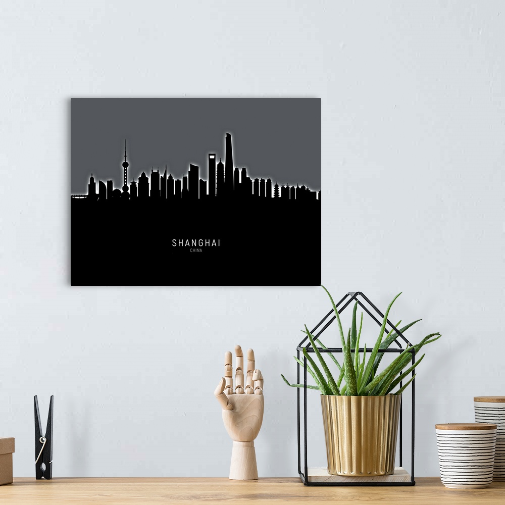 A bohemian room featuring Skyline of Shanghai, China.