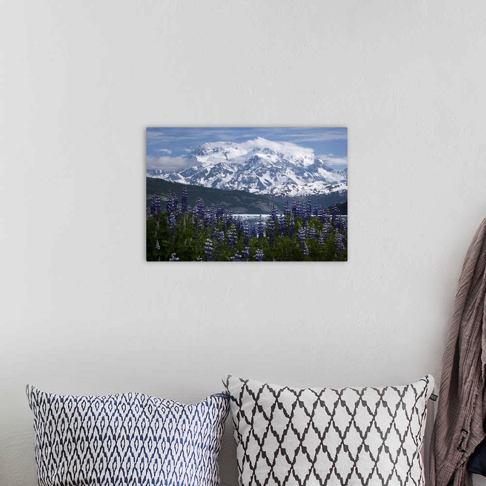 A bohemian room featuring MT. St. Elias (18,008 ft (5,489 m)), the third highest peak in north America on the US-Canada bor...