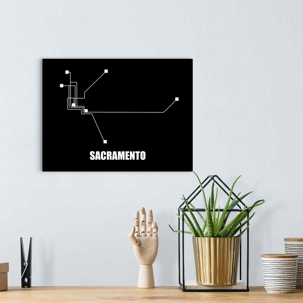 A bohemian room featuring Sacramento Subway Map III