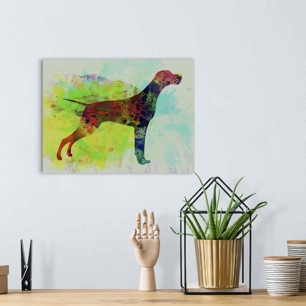 A bohemian room featuring Setter Pointer Watercolor