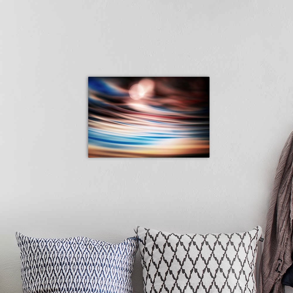 A bohemian room featuring Studio shot of water reflecting colors. This is an abstract representation or impression of sitti...