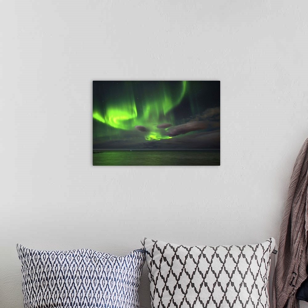 A bohemian room featuring Aurora Borealis or Northern Lights, Reykjavik, Iceland