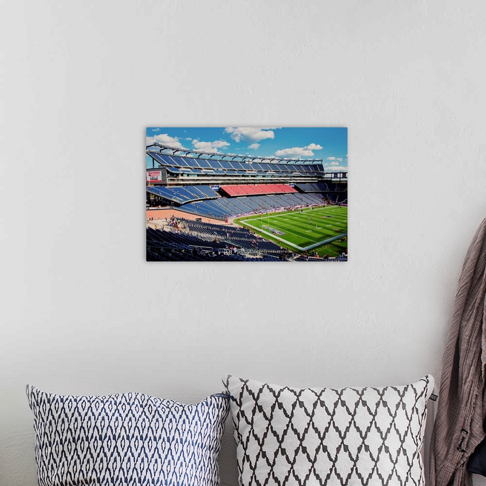A bohemian room featuring Elevated view of Gillette Stadium, home of Super Bowl champs, New England Patriots, NFL Team, Bos...