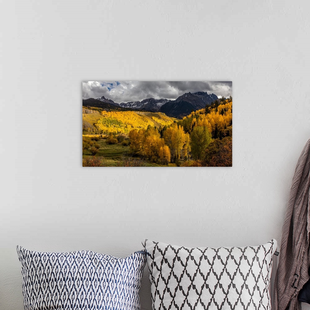A bohemian room featuring San Juan Mountains In Autumn, Colorado