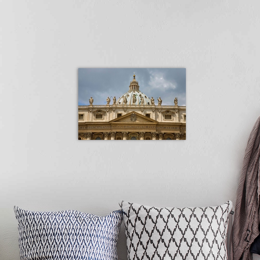 A bohemian room featuring St Peter's Square and St Peter's Basilica at Vatican City, center of Catholic Church, Rome, Italy...