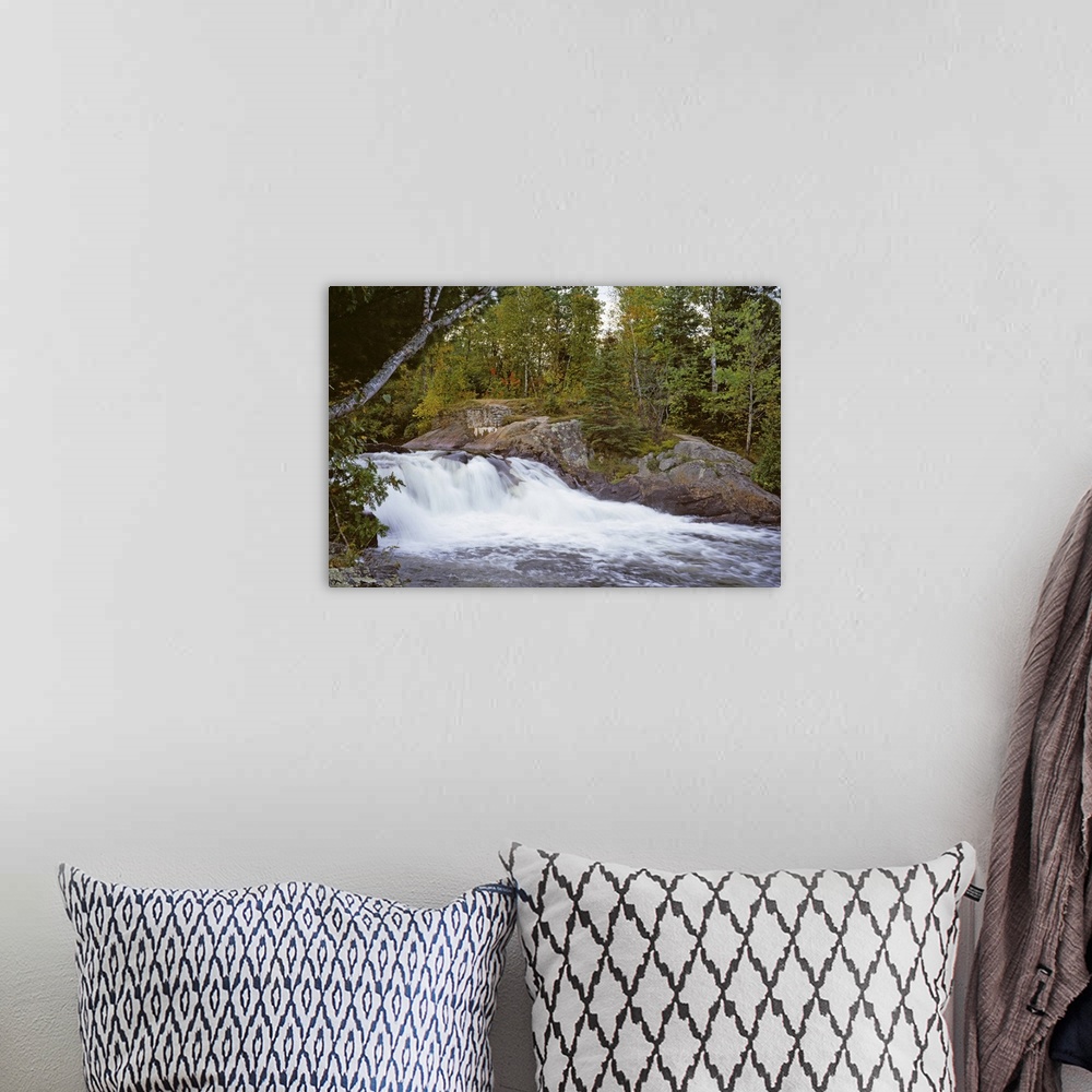 A bohemian room featuring Waterfall in a forest, Oxtongue River, Algonquin Provincial Park, Ontario, Canada