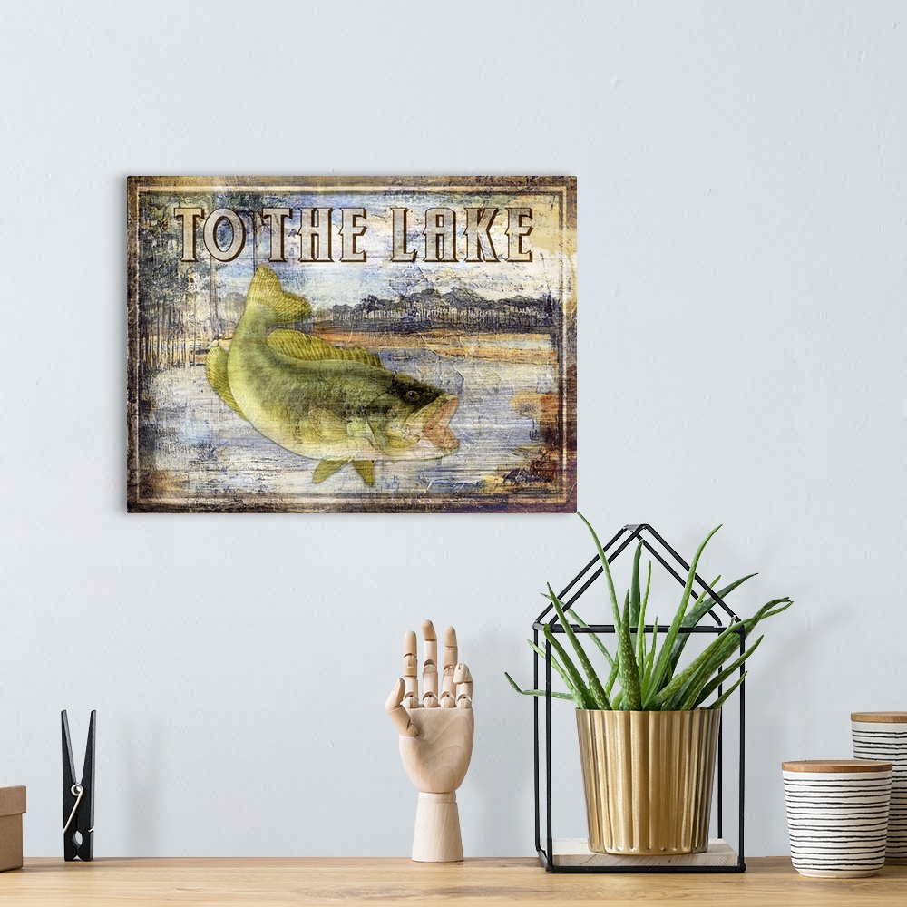Fish Signs - Bass Solid-Faced Canvas Print