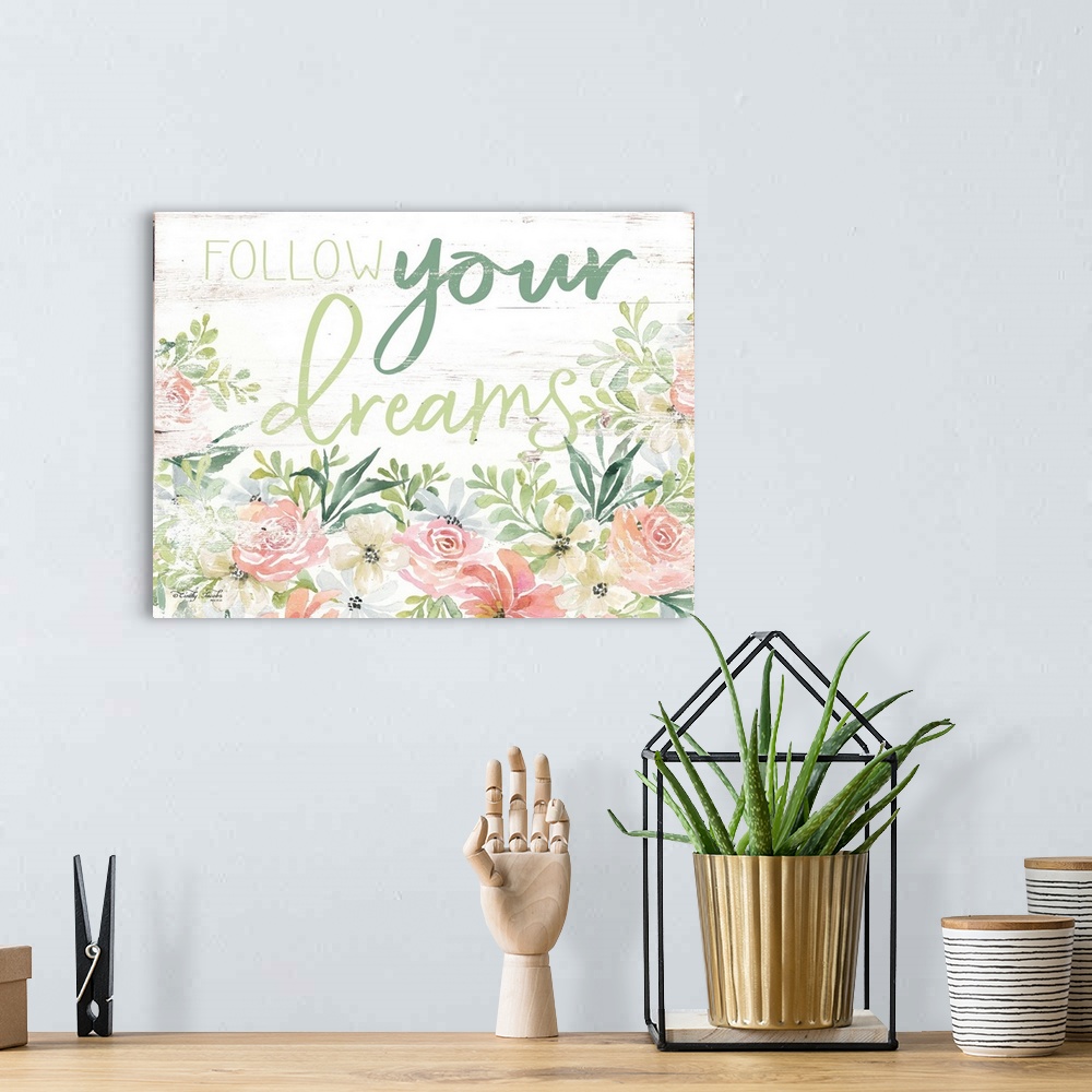 A bohemian room featuring Floral Follow Your Dreams