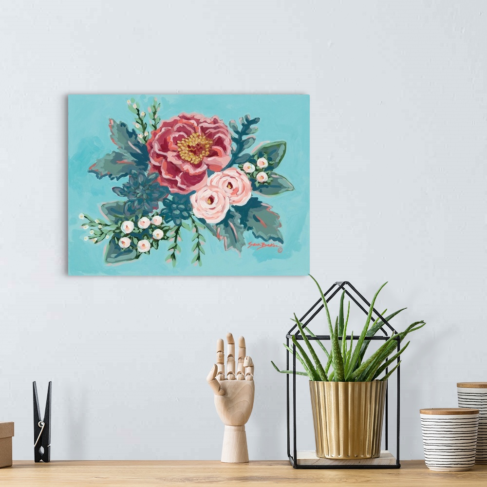 A bohemian room featuring Peony Spring I