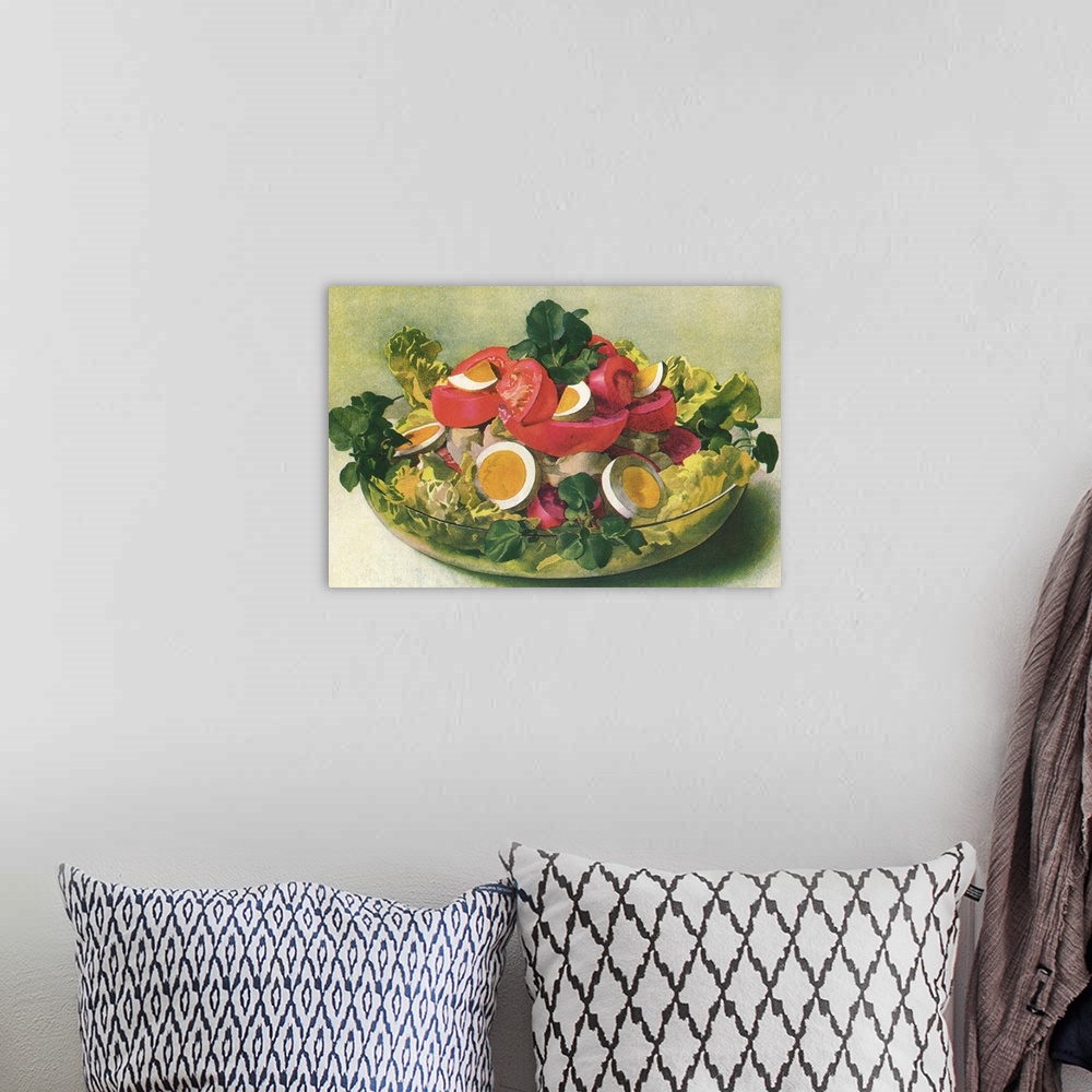 A bohemian room featuring Salade de Tomates a la Francaise