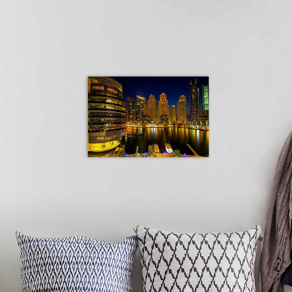 A bohemian room featuring Dubai Marina View