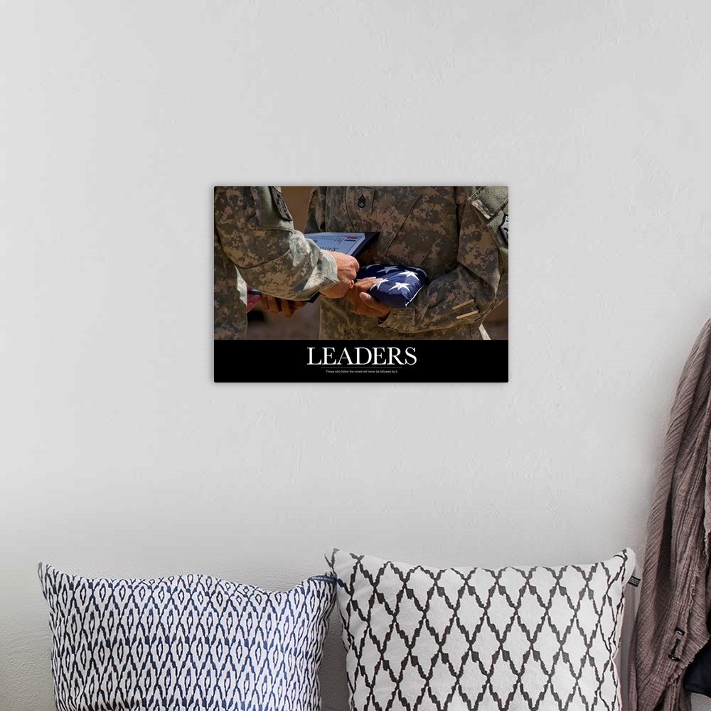 A bohemian room featuring Motivational Poster: Leaders