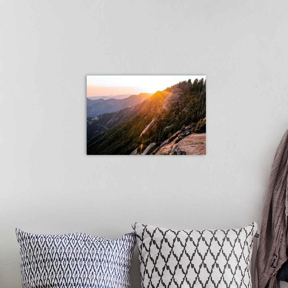 A bohemian room featuring Sunset At Moro Rock Trail in Sequoia National Park, California.