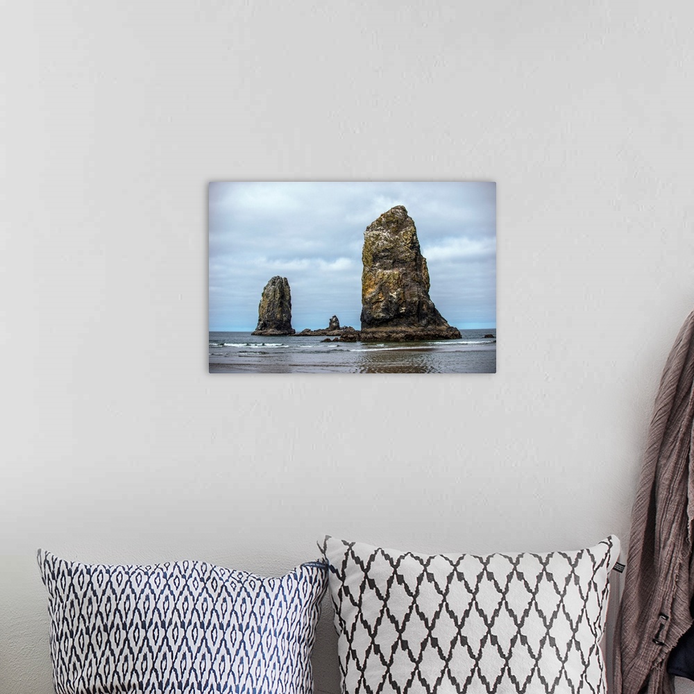A bohemian room featuring View of sea stacks called, "The Needles" at Cannon Beach in Portland, Oregon.