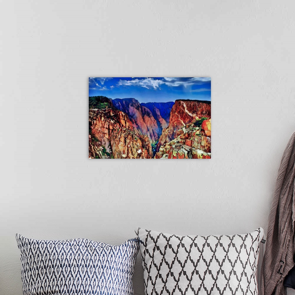 A bohemian room featuring Image of Black Canyon of the Gunnison National Park is in western Colorado, done with a filter ef...