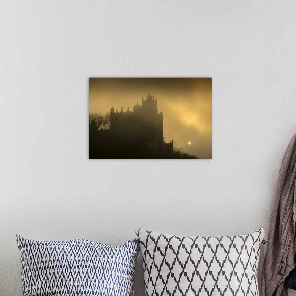 A bohemian room featuring Bolsover Castle sunset, Bolsover, North Derbyshire, England, United Kingdom, Europe