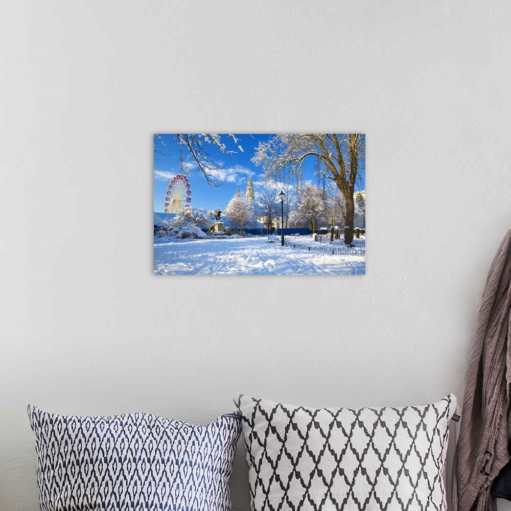 A bohemian room featuring City Hall, Cathays Park, Civic Centre in snow, Cardiff, Wales